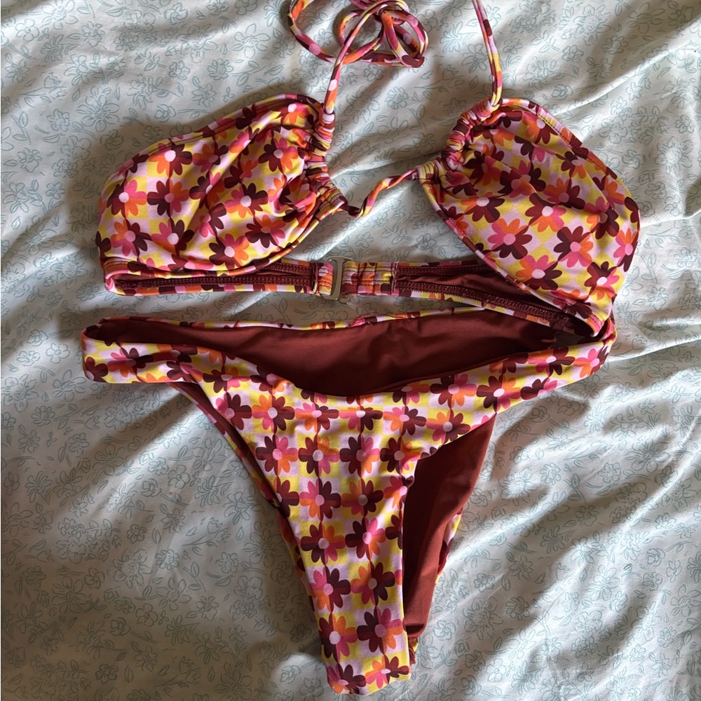 Hurley Floral Bikini - Pink and Yellow